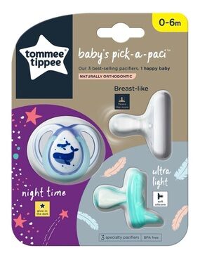 Tommee Tippee Pick-a-Paci Baby Pacifier Collection, infants aged 0-6 New